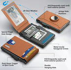Niki | Pop Up aluminum bag Money Clip Slim Leather Slots Credit Card Holder RFID Blocking Bifold Minimalist Wallet