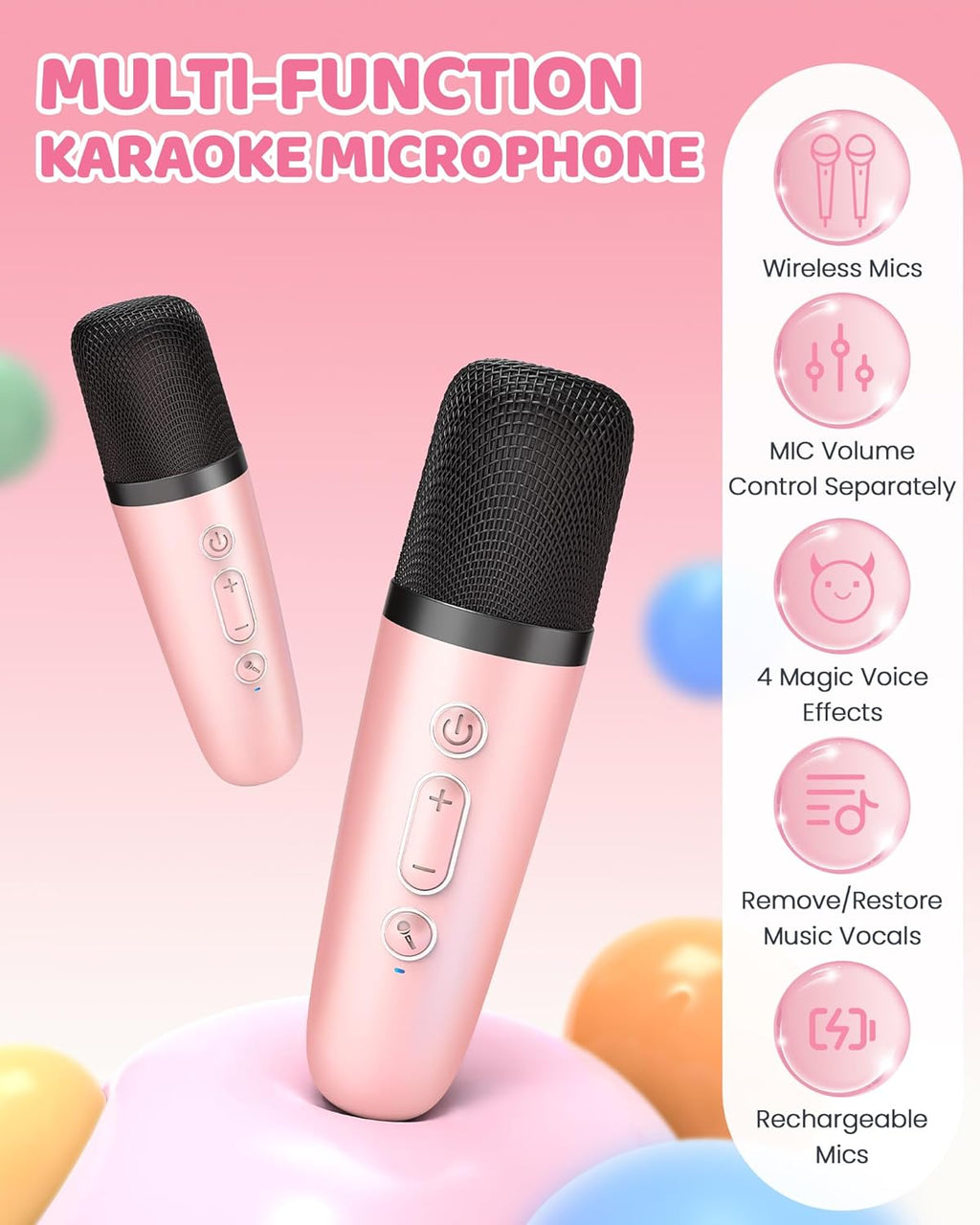 Niki | Veylo Portable Karaoke Speaker with 2 Wireless Mics