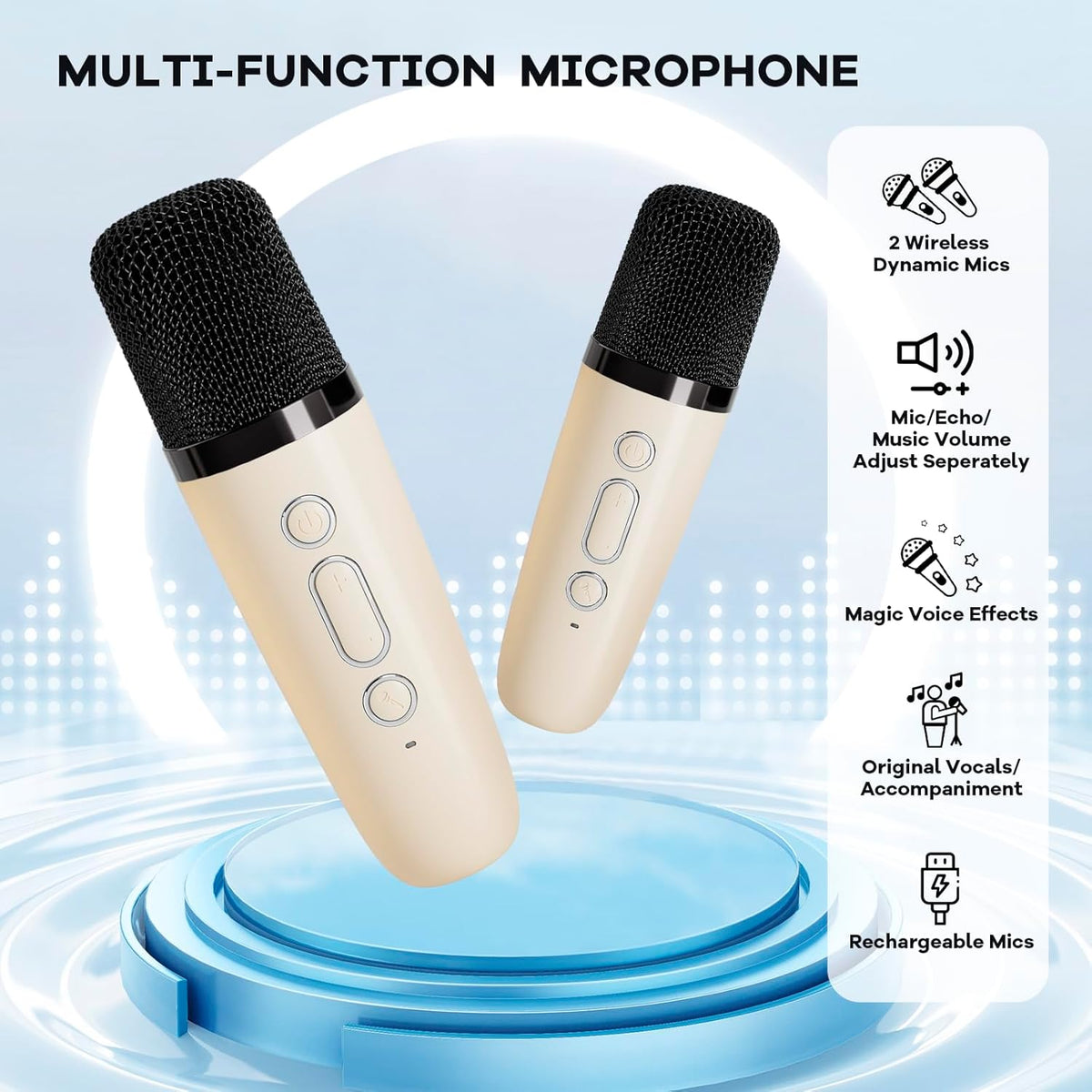 Niki | Veylo Portable Karaoke Speaker with 2 Wireless Mics
