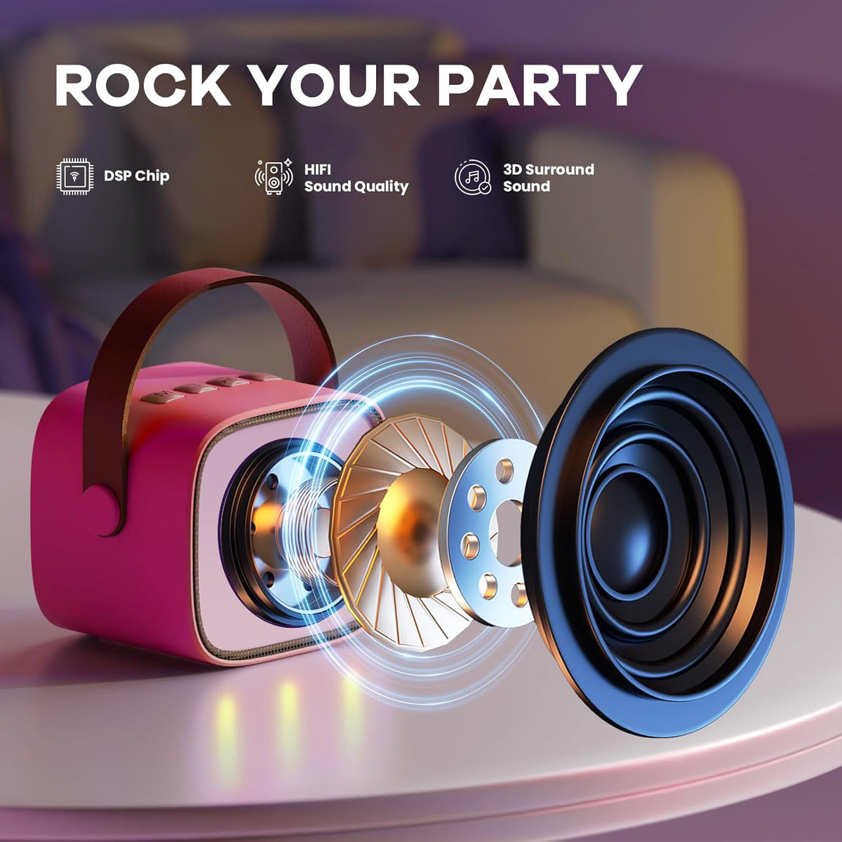 Niki | Veylo Portable Karaoke Speaker with 2 Wireless Mics