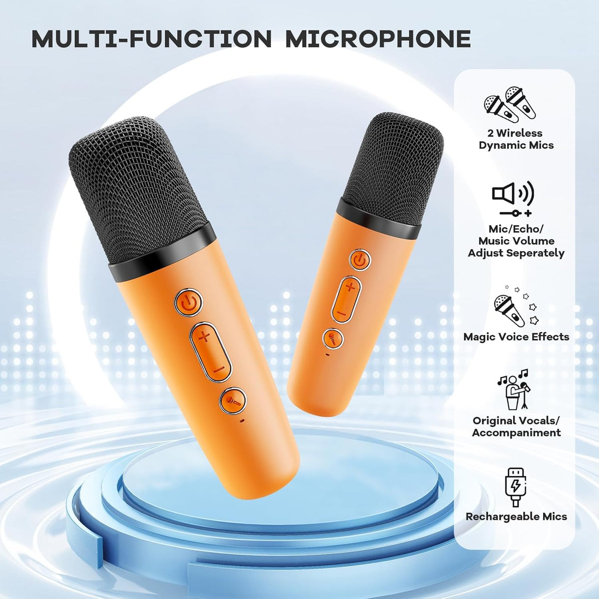 Niki | Veylo Portable Karaoke Speaker with 2 Wireless Mics