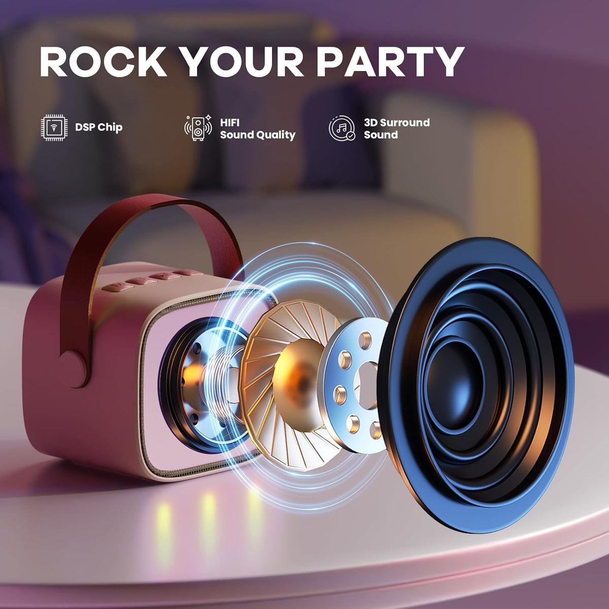 Niki | Veylo Portable Karaoke Speaker with 2 Wireless Mics