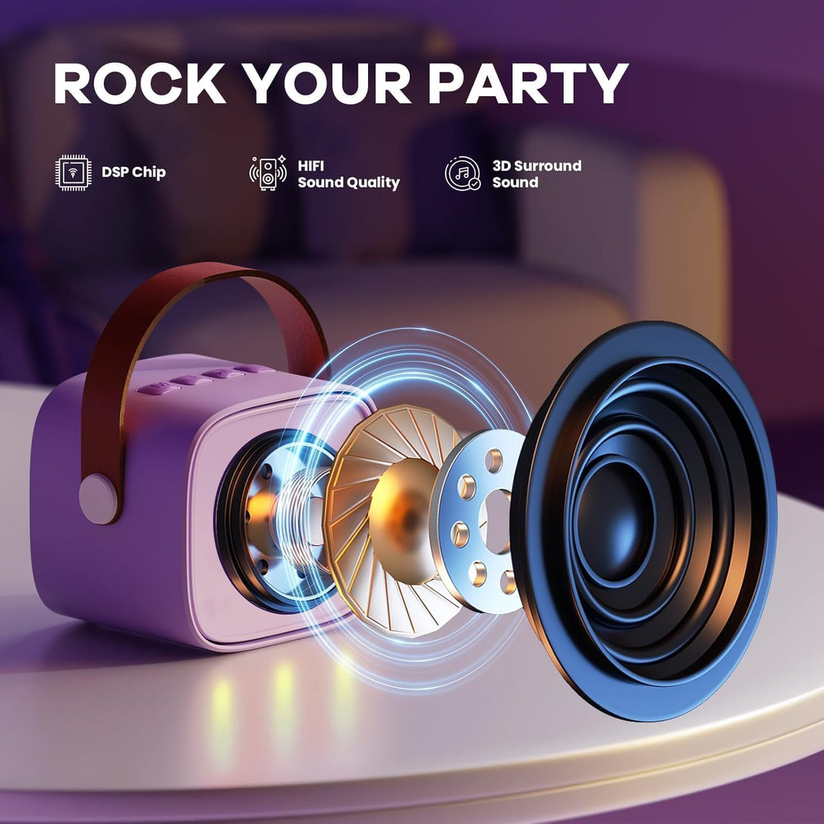Niki | Veylo Portable Karaoke Speaker with 2 Wireless Mics