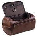 Niki | Premium Leather Toiletry Bag | Three-Layer Water-Repellent Design | Integrated Metal Hook for Hanging | 25x13x13 cm | Compact Travel Organizer with Quick Access Pocket