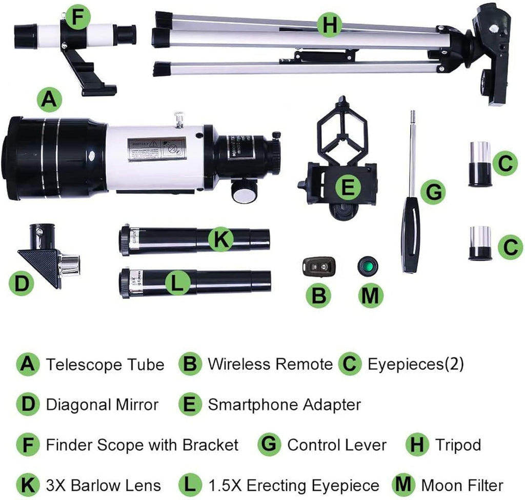 Niki | Astronomy Telescope | 70mm Aperture, 300mm Focus, Easy Setup