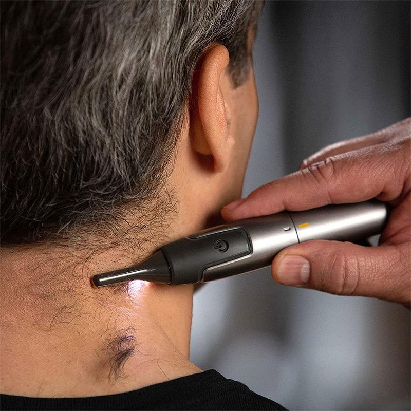 Niki | Professional Ultra-Thin Precision Trimmer | Titanium Stainless Steel Blades | Integrated LED Light | Micro-Oscillation Technology | For Nose, Ears & Contours