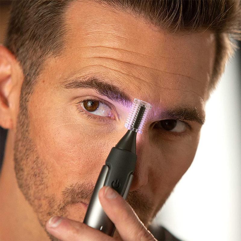 Niki | Professional Ultra-Thin Precision Trimmer | Titanium Stainless Steel Blades | Integrated LED Light | Micro-Oscillation Technology | For Nose, Ears & Contours