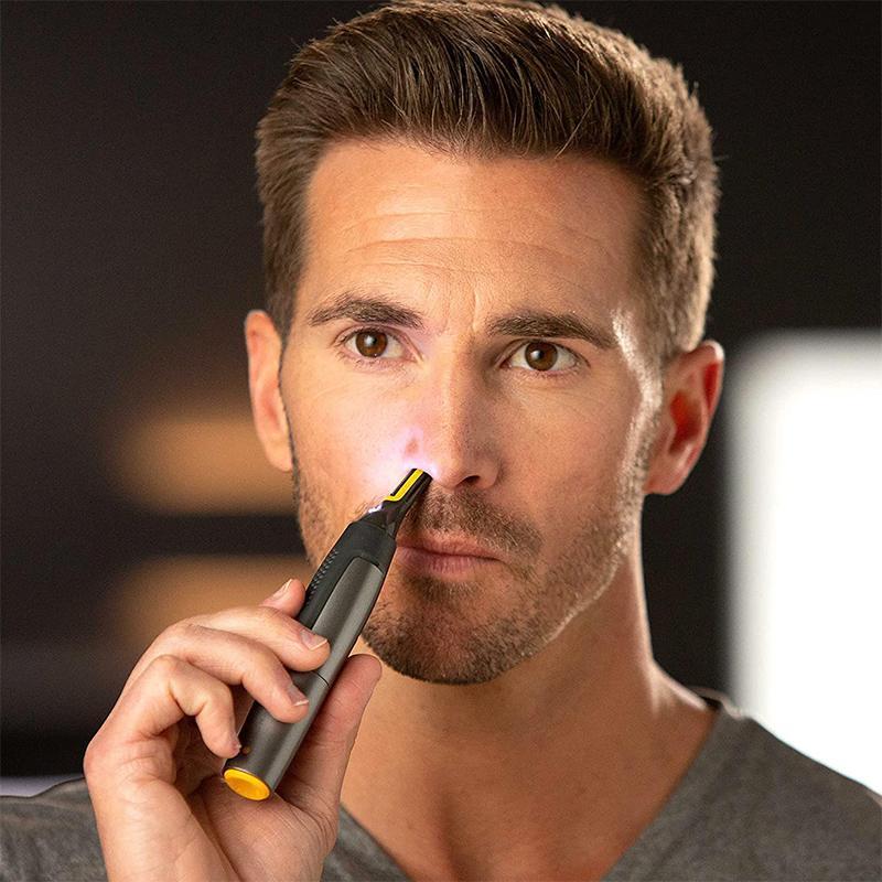 Niki | Professional Ultra-Thin Precision Trimmer | Titanium Stainless Steel Blades | Integrated LED Light | Micro-Oscillation Technology | For Nose, Ears & Contours