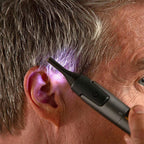 Niki | Professional Ultra-Thin Precision Trimmer | Titanium Stainless Steel Blades | Integrated LED Light | Micro-Oscillation Technology | For Nose, Ears & Contours