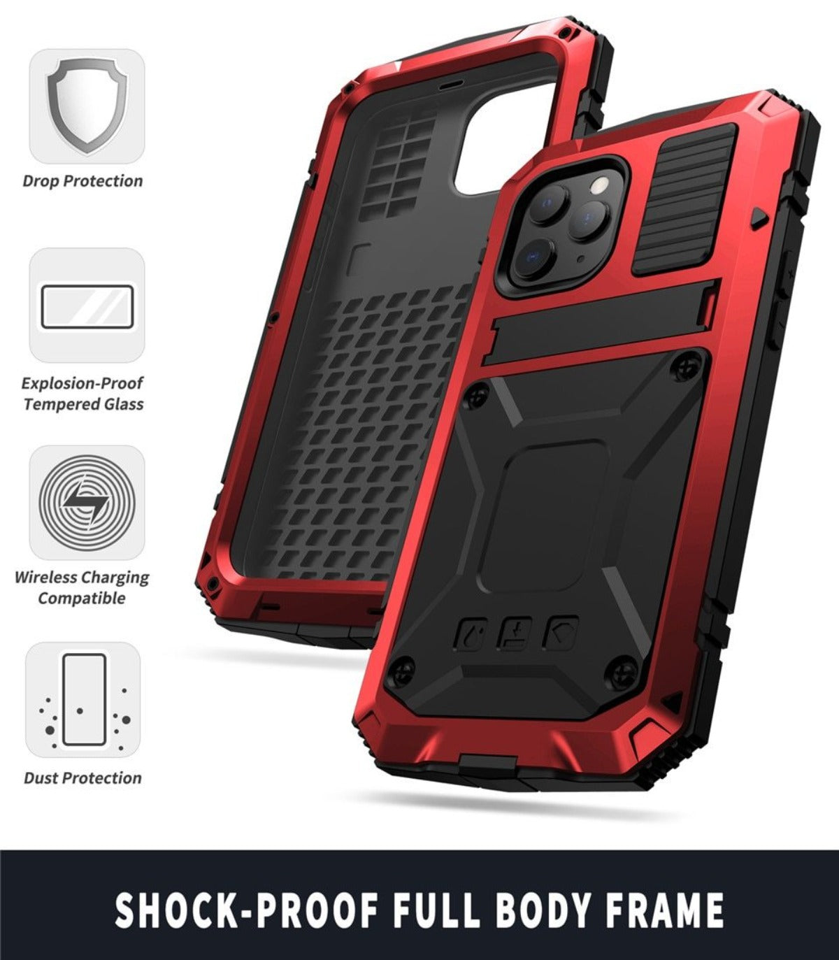 Niki | Rugged Glass Metal Case for iPhone - Drop Protection