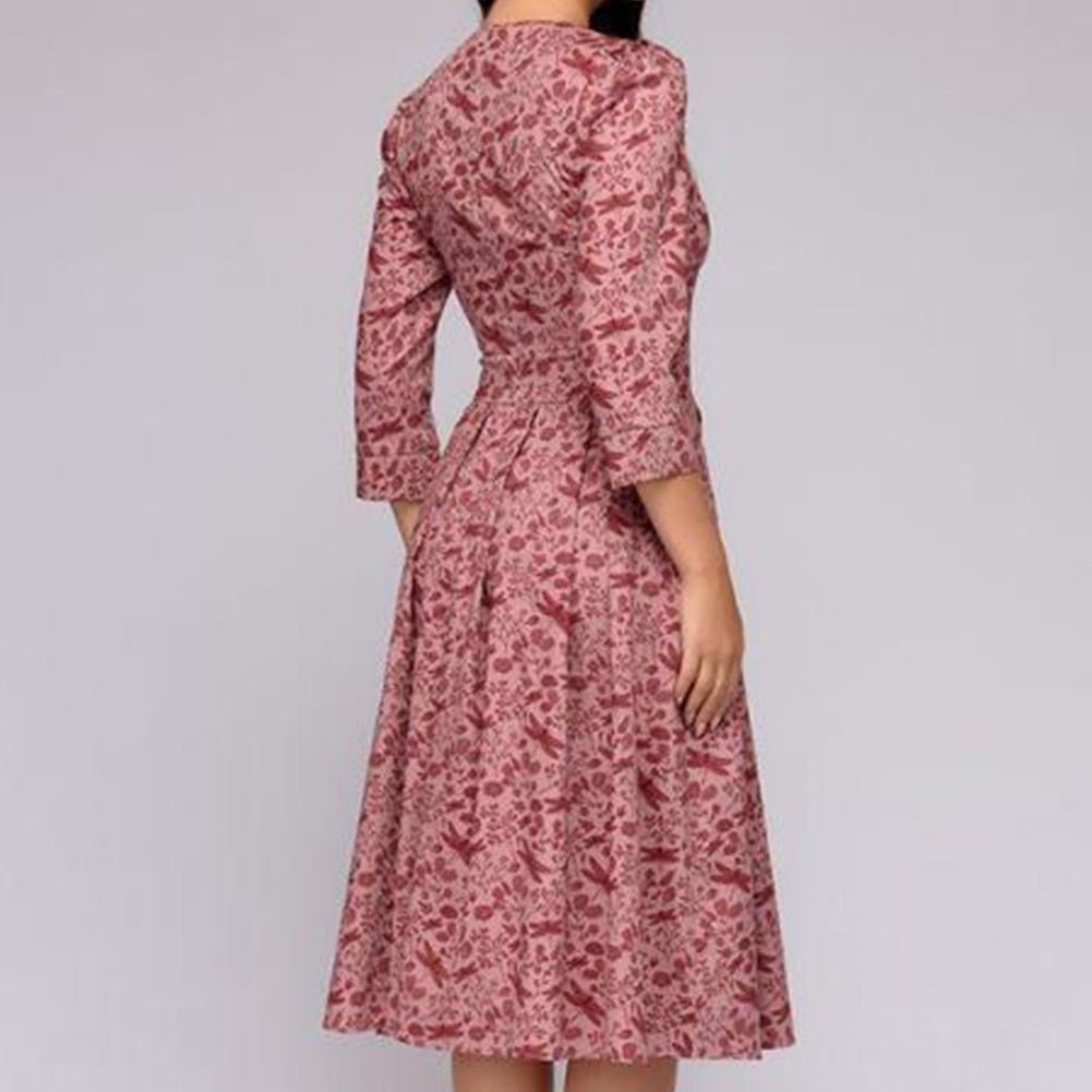 Niki | Elegant Floral Midi Dress