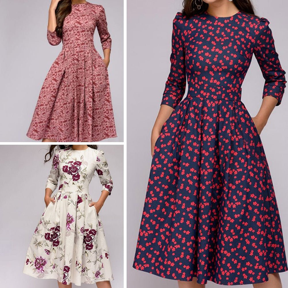 Niki | Elegant Floral Midi Dress