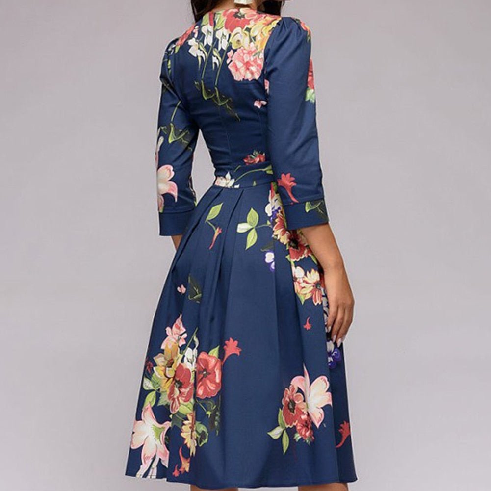 Niki | Elegant Floral Midi Dress