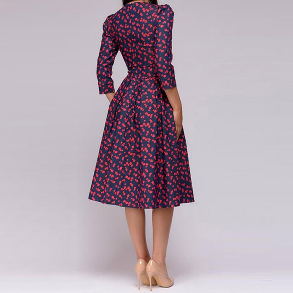 Niki | Elegant Floral Midi Dress