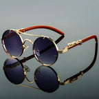 Niki | Round Frame Fashion Sunglasses with Animal Detail