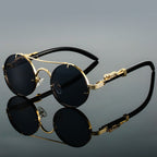 Niki | Round Frame Fashion Sunglasses with Animal Detail