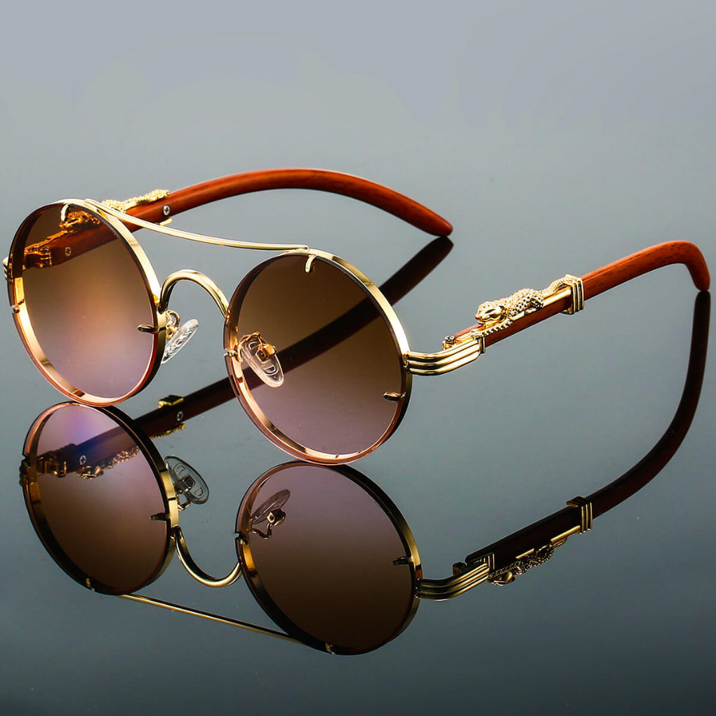 Niki | Round Sunglasses with Snake Detail