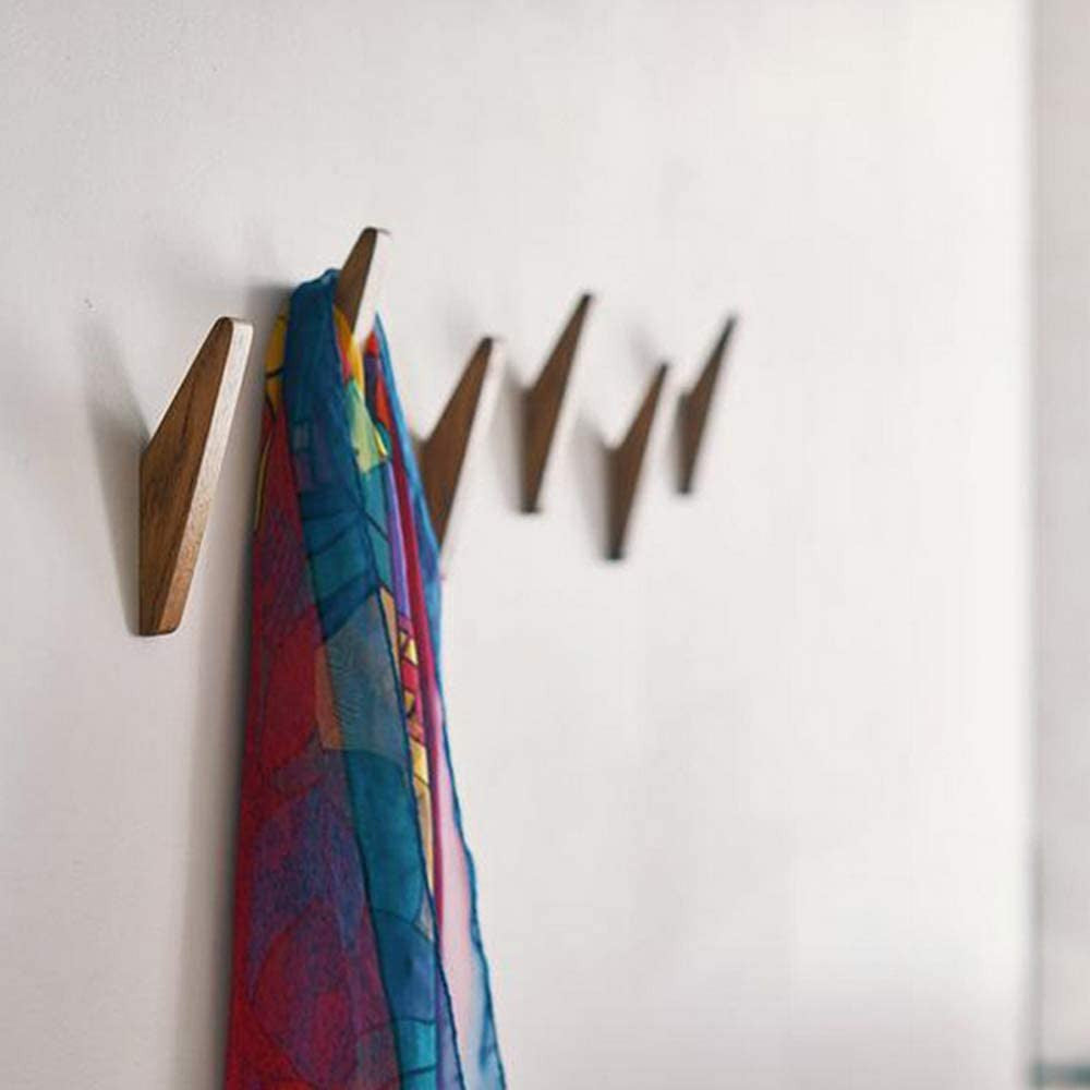Niki | Scandi Set of 6 Wooden Coat Hooks