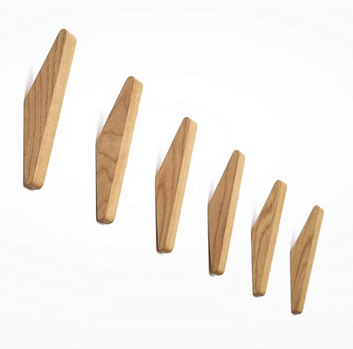 Niki | Scandi Set of 6 Wooden Coat Hooks