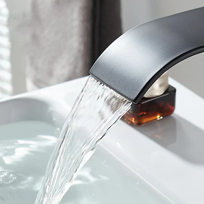 Niki Sink Mixer Aqualis Noir | Stainless Steel | Hot & Cold Water | For Bathroom & Guest Toilet