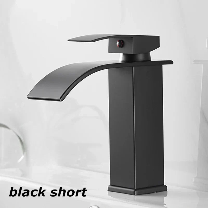 Niki Sink Mixer Aqualis Noir | Stainless Steel | Hot & Cold Water | For Bathroom & Guest Toilet