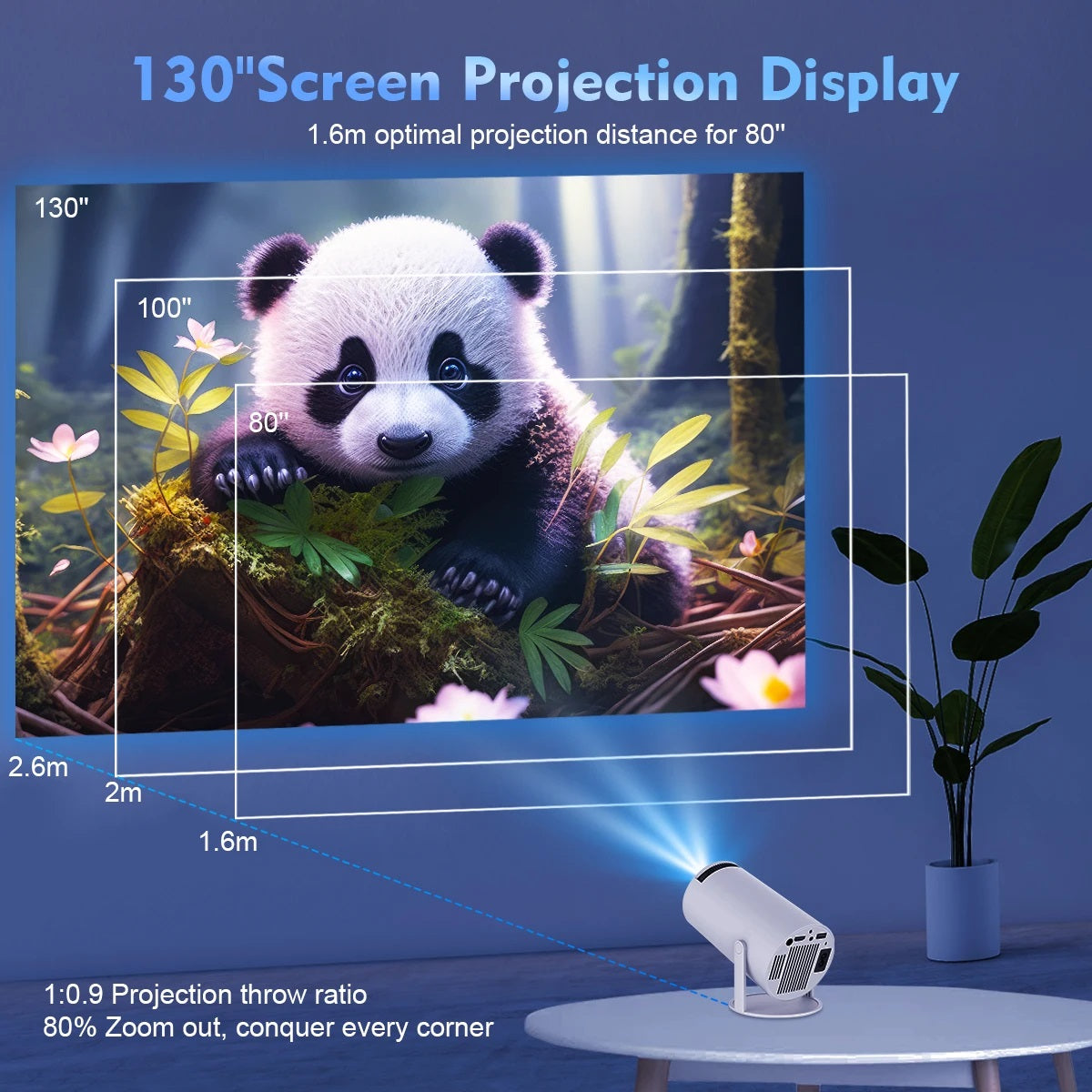 Niki | Smart 4K Projector with WiFi 6 and Bluetooth 5.0