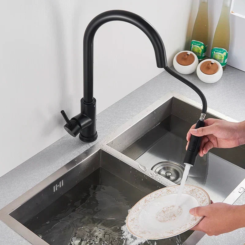 Niki | SmartTouch | Kitchen Faucet with Touch Sensor and Pull-Out Spray Head – Brushed Nickel
