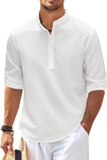 Men's Breathable Textured Henley Shirt