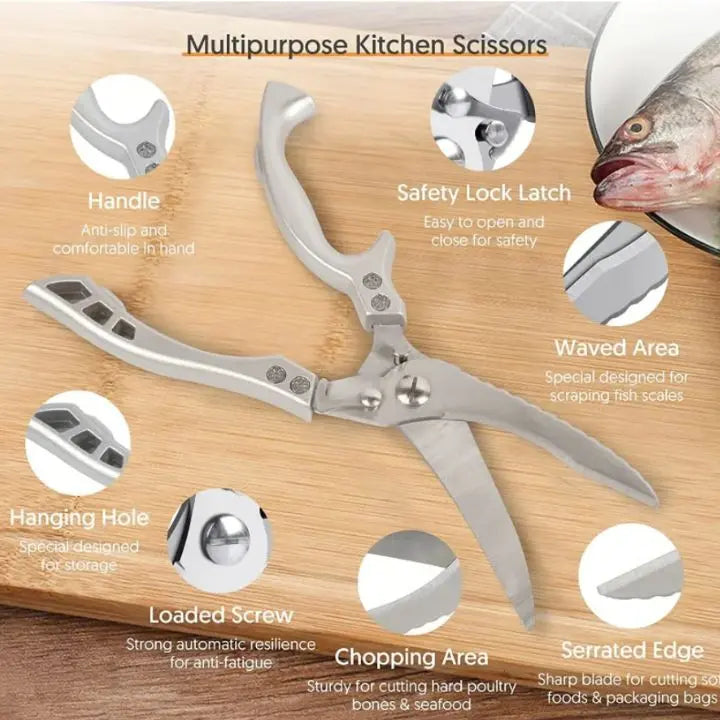 Niki | Super strong kitchen scissors – stainless steel & effortless cutting