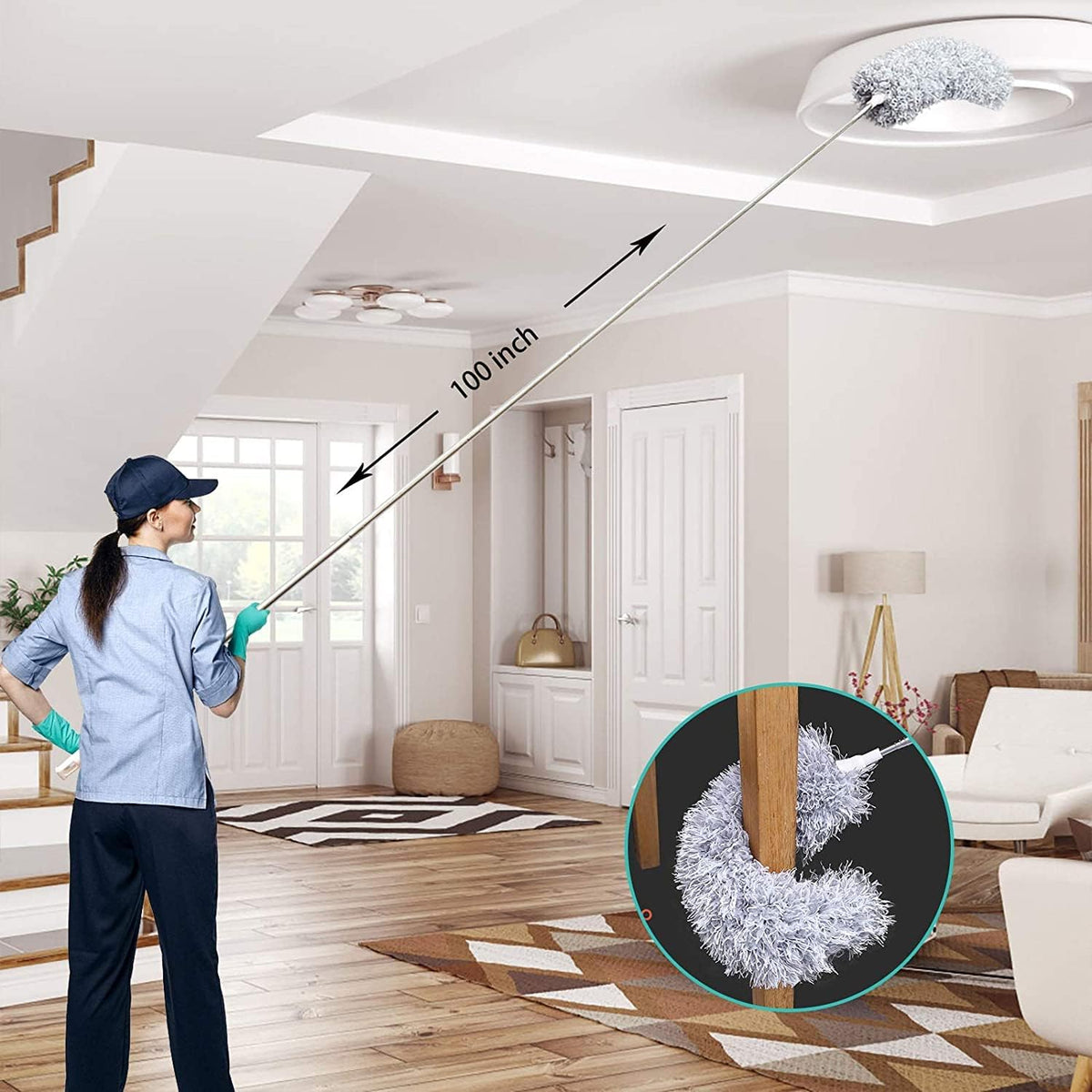 Niki | Long Reach Extendable Duster for Cleaning