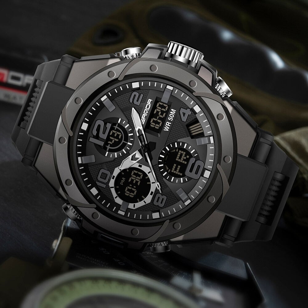 Niki | TitanGuard Military Men's Watch – Robust Multifunctional Analog & Digital Watch