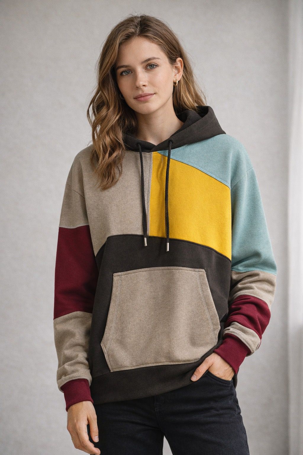 Relaxed Colorblock Hoodie
