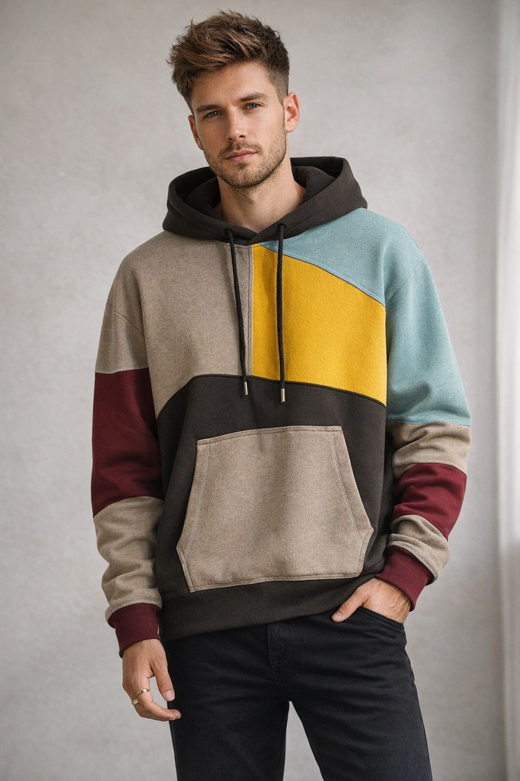 Relaxed Colorblock Hoodie
