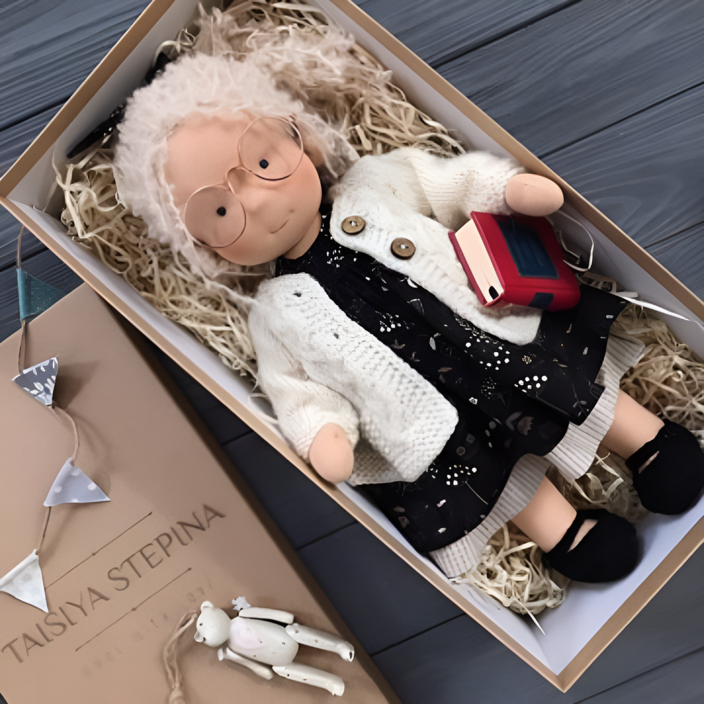 Niki | Waldorf Cuddly Doll, Soft Knit Cardigan