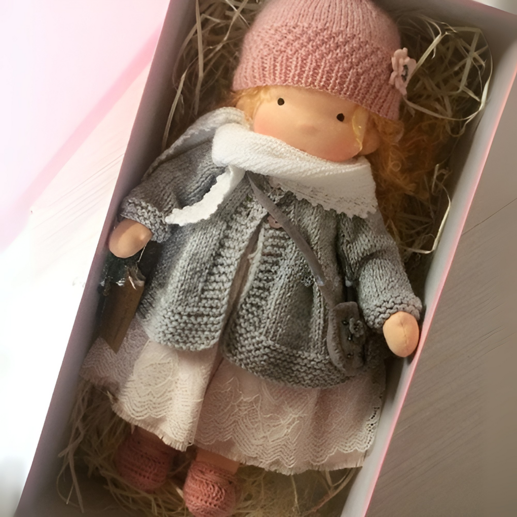 Niki | Waldorf Cuddly Doll, Soft Knit Cardigan