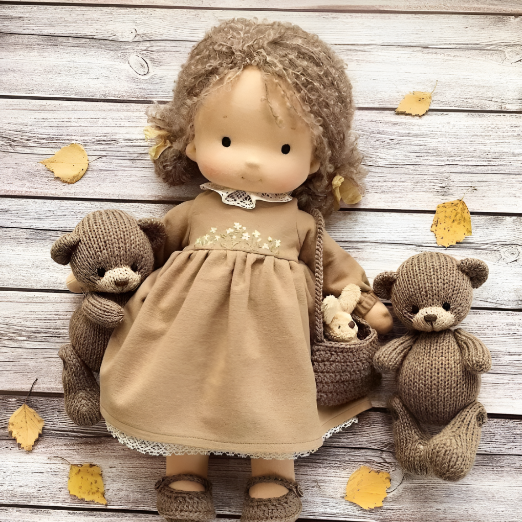 Niki | Waldorf Cuddly Doll, Soft Knit Cardigan