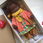 Niki | Waldorf Cuddly Doll, Soft Knit Cardigan