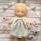 Niki | Waldorf Cuddly Doll, Soft Knit Cardigan