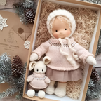 Niki | Waldorf Cuddly Doll, Soft Knit Cardigan