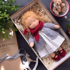 Niki | Waldorf Cuddly Doll, Soft Knit Cardigan