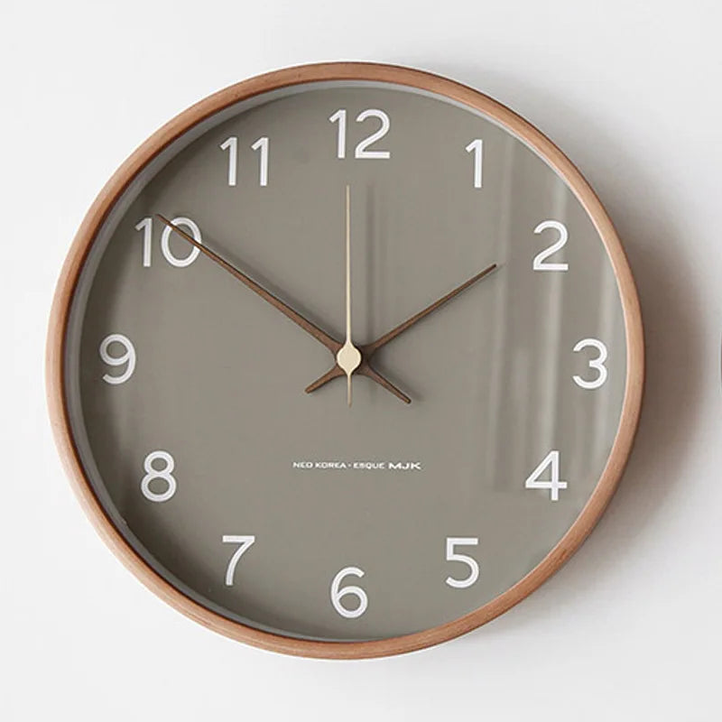 Niki | Wall Clock Made of Wood and Glass