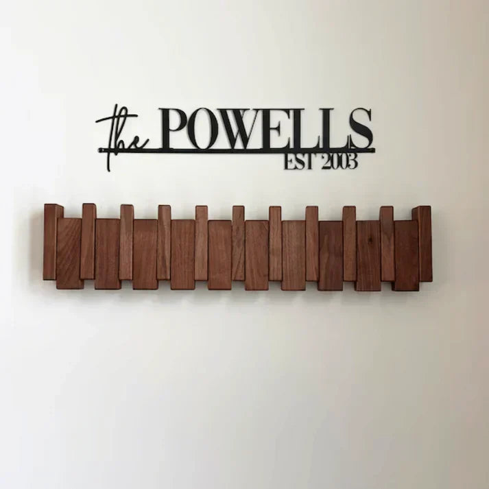 Niki | Wooden wall hook rack, piano key design