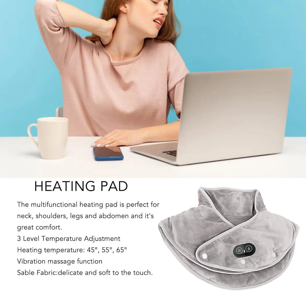 Niki | Warm Neck and Shoulder Massager USB Heating Pad with Vibration