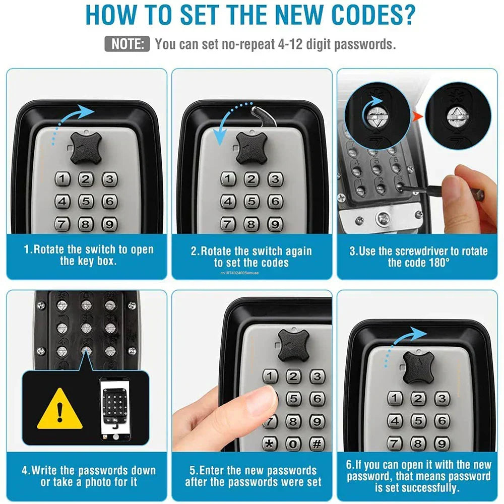 Niki | Outdoor Combination Key Lock Box – Wall Mount Weatherproof
