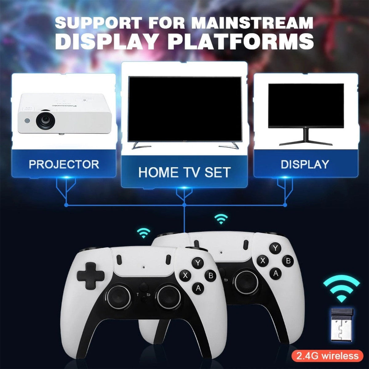Niki | Wireless Retro Game Console: 40,000+ Games and 4K HDMI Connection, 2.4G Controller