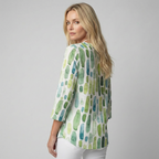 Niki | Watercolor Print V-Neck Blouse