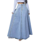 Niki | Women's Button-Front A-Line Maxi Skirt