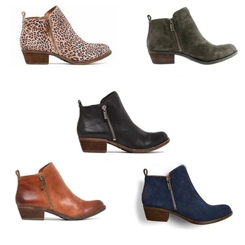 Women's Ankle Boots with Side Zipper