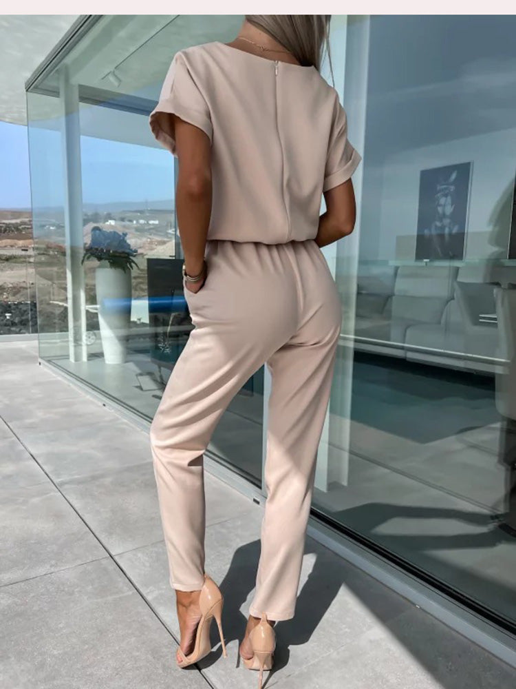 Niki | Belted Wide Leg Jumpsuit