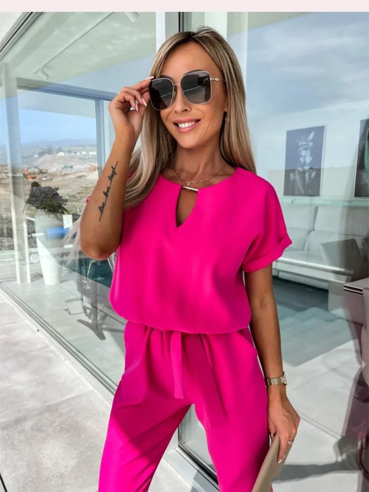 Niki | Belted Wide Leg Jumpsuit